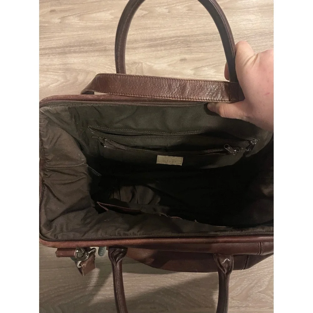 Vintage Leather J Jill Brown Satchel Large Tote Computer Bag Purse Teachercore